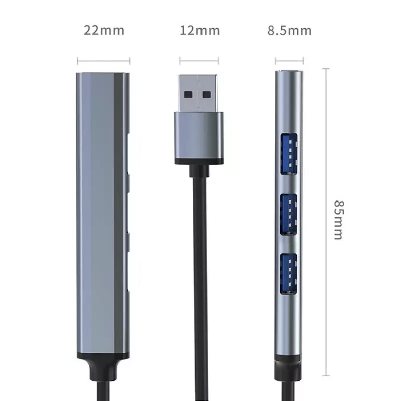 USB 3.0 4in1 HUB adapteris, 4x USB 3.0