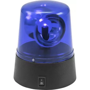 LED mini policinė lemputė EUROLITE 50603660 mėlyna – įkraunama per USB, baterijomis maitinamas kompaktiškas įspėjamasis švyturėlis