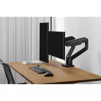 Monitor laikiklis DIGITUS Dviejų monitorių laikiklis 2×45 colių ekranams, spaustuvas, 2×20 kg, VESA 75×75–100×100, pakreipimas -20–50°