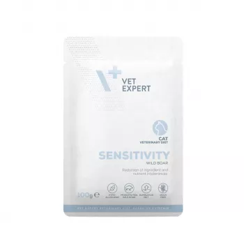 Šlapias kačių ėdalas VETEXPERT Veterinary Diet Sensitivity maišelis 100 g – šerniena, be grūdų, suaugusioms katėms