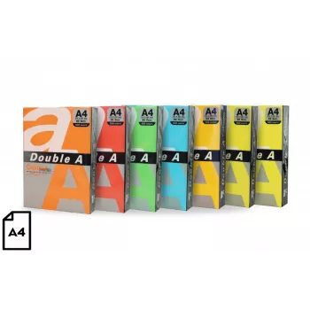 Spalvotas popierius Double A, 80g, A4, 100 lapų, Rainbow 5, 5 spalvų