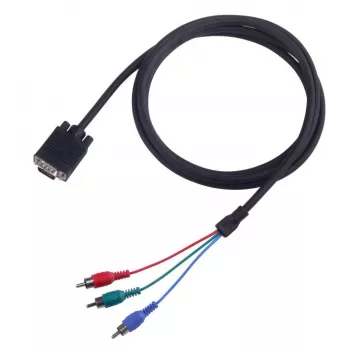 VGA į 3×RCA kabelis SBOX VGA-1022 M/M 2 m, vyriškas VGA prie trijų RCA kompozitinių jungčių