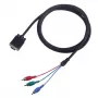 VGA į 3×RCA kabelis SBOX VGA-1022 M/M 2 m, vyriškas VGA prie trijų RCA kompozitinių jungčių