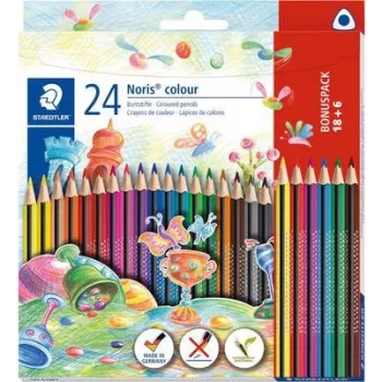 Spalvoti pieštukai Staedtler Noris colour 187 C18P1 rinkinys 24 vnt.