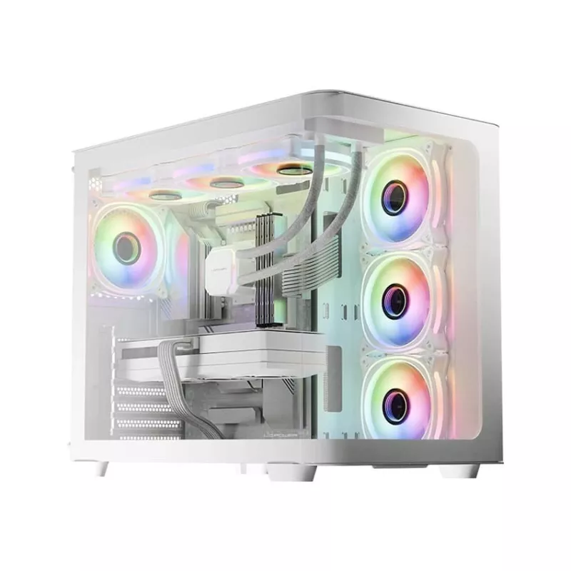 LC-Power Gaming 8001W Pro-Storm Light Midi Tower ATX kompiuterio korpusas, baltos spalvos (LC-8001W-ON)