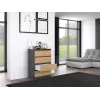 Komoda Top e Shop M4 ANTRACYT/ARTISAN — 4 stalčiai, antracitinė ir ąžuolo apdaila, 700×400×970 mm, medžio drožlių plokštė