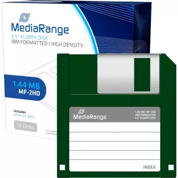 Diskelis Floppy 3,5 inch 1,44 MB MediaRange MR200 rinkinys 10 vnt., raudona ir geltona