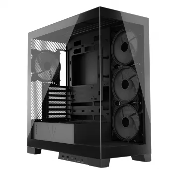 PC korpusas MODECOM Volcano SPACE APEX ARGB Midi Tower, grūdintas stiklas, USB-C, ATX/microATX/Mini-ITX, GPU iki 430 mm, CPU aušintuvas iki 180 mm
