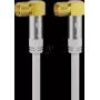 Goobay SAT antenos laidas (135 dB tipas), 4x ekranuotas, 2 m, baltas, auksuotas, F kištukas 90° > F kištukas 90° (70483)