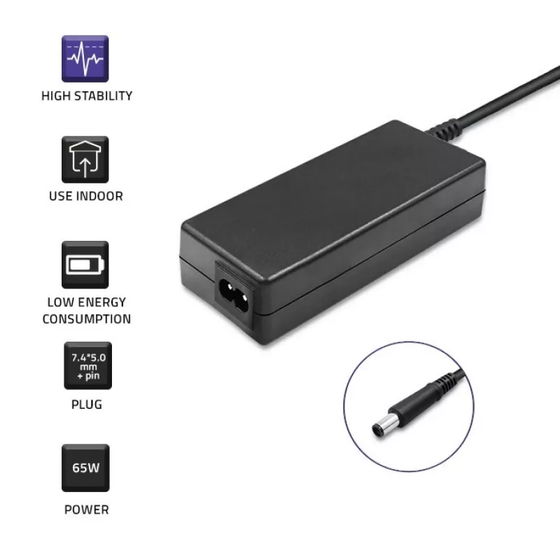 Qoltec 51519 (7.4x5.0mm + kaištis) 65W 3.34A 19.5V kintamosios srovės įkroviklis Dell nešiojamiesiems kompiuteriams