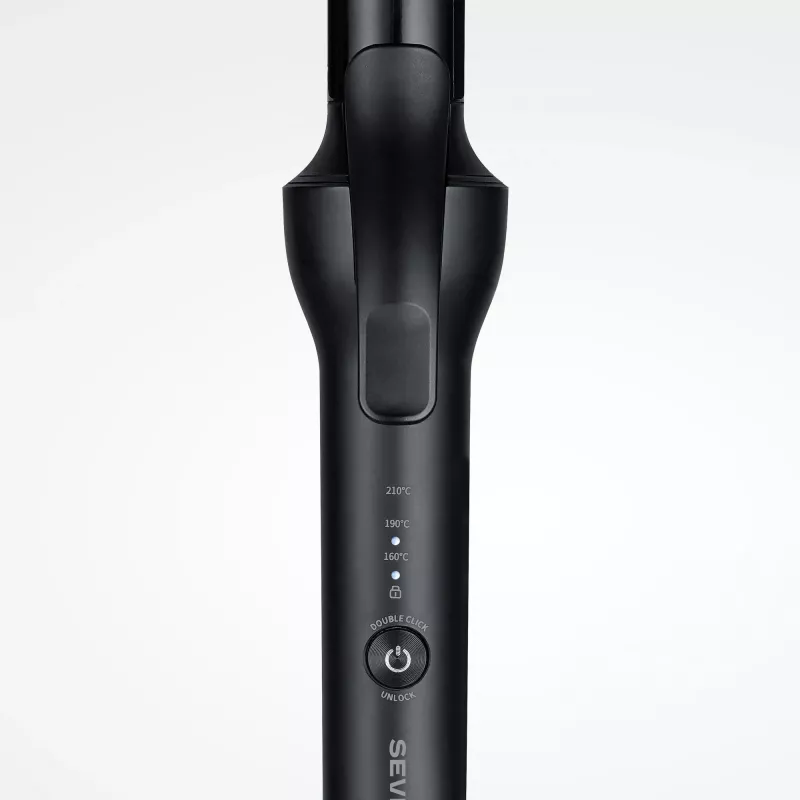 Plaukų tiesintuvas SEVERIN LS 0822 — šiltoji technologija, 250 W, 130 °C min, keraminės plokštelės, 2,8 m laidas, juoda/pilka
