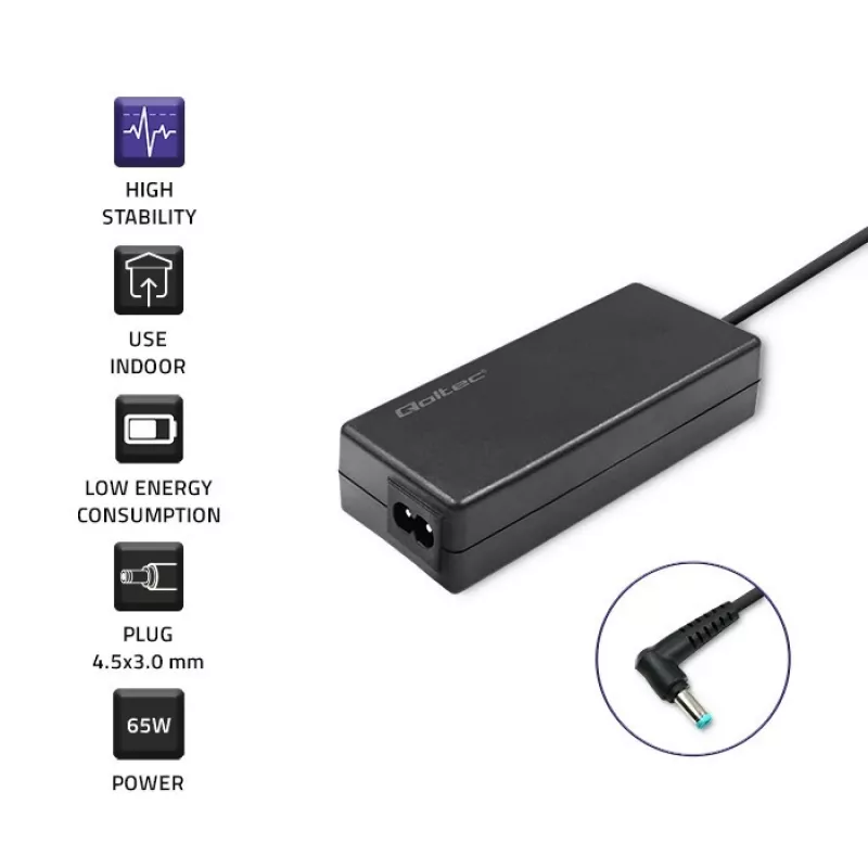 Maitinimo adapteris Qoltec 51555 65W juodas