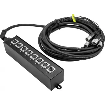 Omnitronic MUS-810 10 m scena dėžė, 8 kanalų stage snake, subalansuotos garso jungtys
