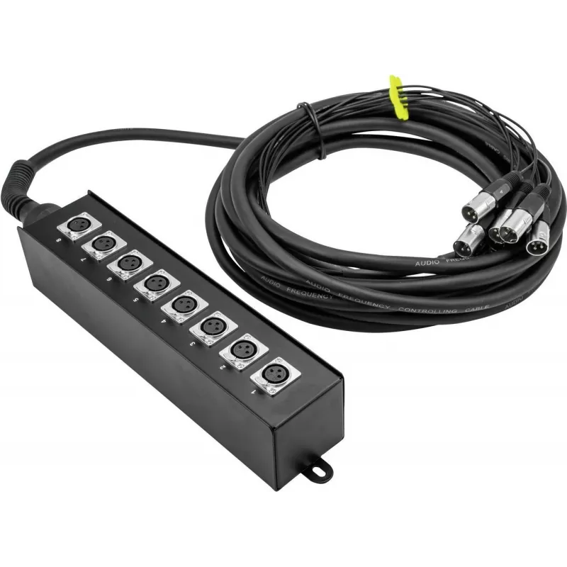 Omnitronic MUS-810 10 m scena dėžė, 8 kanalų stage snake, subalansuotos garso jungtys