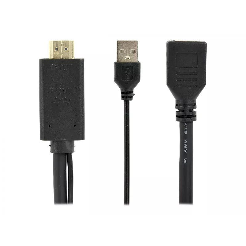 Cablexpert vaizdo adapteris DisplayPort (mot.) – HDMI (pat.) su USB maitinimu, 10 cm