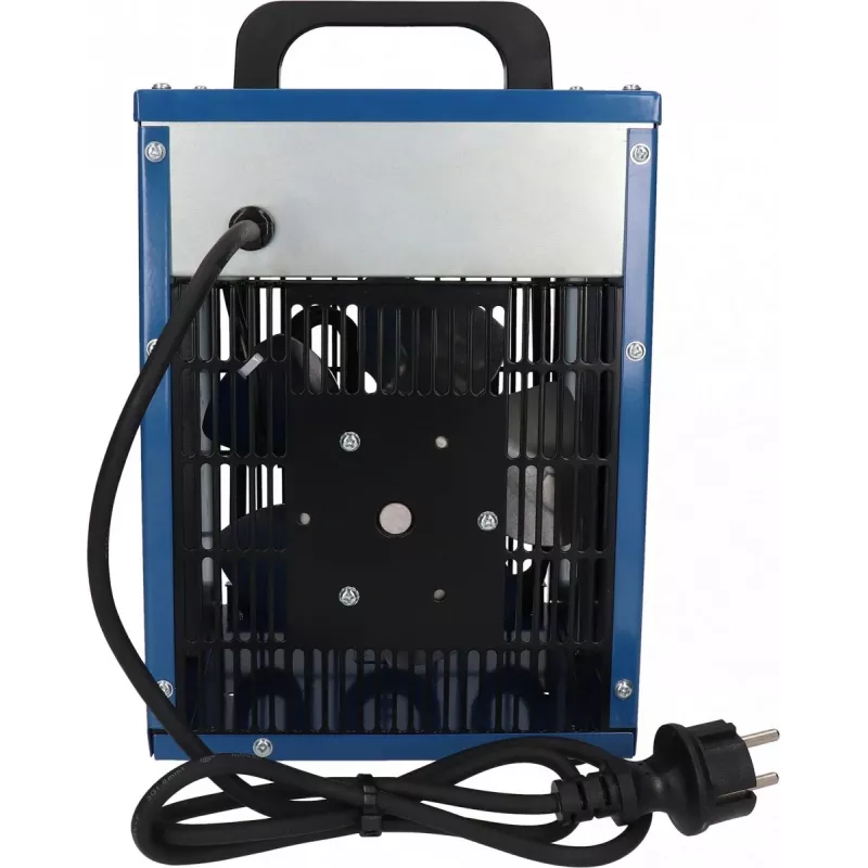 Elektrinis ventiliatorinis šildytuvas BLAUPUNKT EH7010 — 2000 W, nerūdijančio plieno elementas, IPX4, pastatomas ant grindų, iki 22 m², juoda/mėlyna/raudona