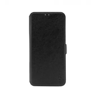 Knyginis dėklas FIXED, skirtas Xiaomi Redmi 14C, juodos spalvos – priekinė ir galinė apsauginė danga