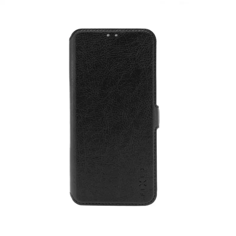 Knyginis dėklas FIXED, skirtas Xiaomi Redmi 14C, juodos spalvos – priekinė ir galinė apsauginė danga