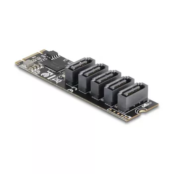 Vidinis SATA adapteris DELOCK 64241 M.2 (Key B+M) į 5x SATA su JMicron JMB585, LED indikatoriais, skirtas PC
