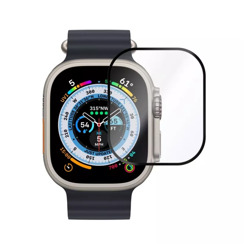 FIXED Armor grūdintas stiklas Apple Watch Ultra 49mm / Ultra 2 49mm, juodas