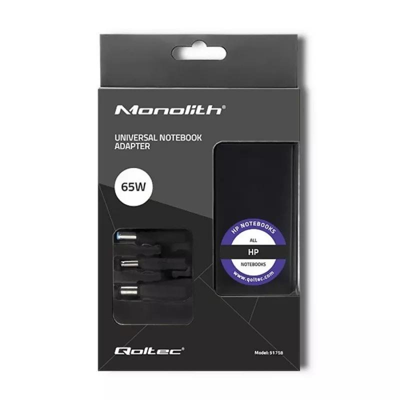 Maitinimo adapteris Qoltec 51758 65 W juodas vidaus naudojimui