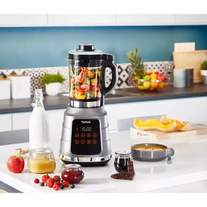 Stalo blenderis Tefal BL985A31 – 1300 W, 1,75 L stiklinis ąsotis + 2 L Tritan ąsotis, Trip'Ax 6 ašmenų nerūdijančio plieno peiliai, vakuuminis maišymas