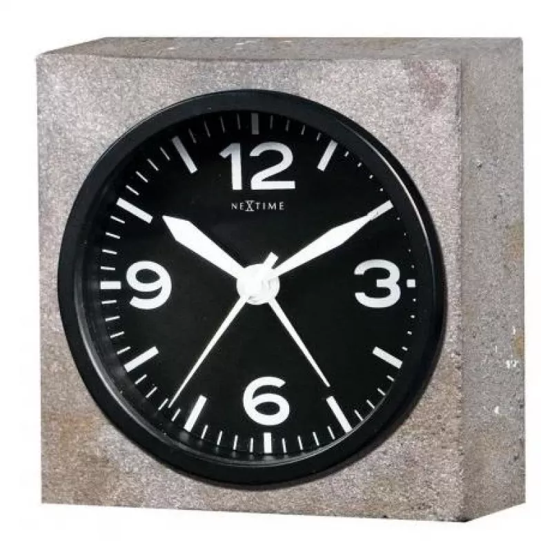 NeXtime Real Time Heavy Metal sieninis laikrodis 5167, 9,5x9,5x3,2 cm, pilkas