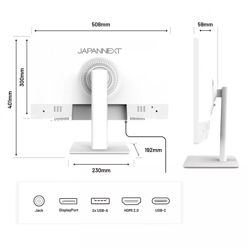 Japannext JN-IPS2152FHDR-T Monitorius Baltas 21.5 colio IPS Full HD