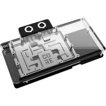 Alphacool Core galinė plokštė RX 9070 XT Aorus Elite — permatomas chrominis apdaila