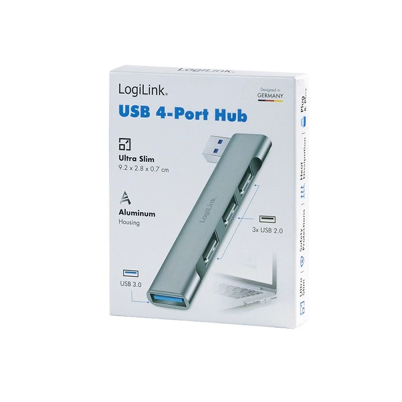 LogiLink USB 3.2 Gen1 4 prievadų USB-A šakotuvas 1x USB 3.0 AF 3x USB 2.0 AF UA0436