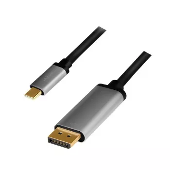 LogiLink CUA0100 Kabelis USB 3.2 Gen1 Type-C į DisplayPort 1,8 m juoda/pilka