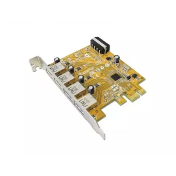 Vidinė PCIe sąsajos plokštė su 4 USB 3.2 Gen 1 prievadais – Sunix USB4300N, 78×121×18 mm