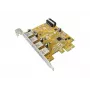Vidinė PCIe sąsajos plokštė su 4 USB 3.2 Gen 1 prievadais – Sunix USB4300N, 78×121×18 mm
