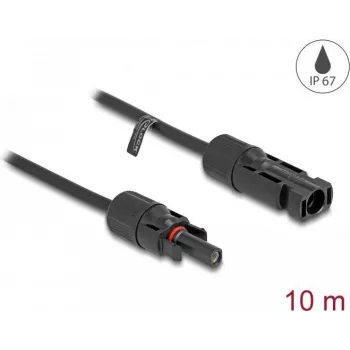 Delock maitinimo kabelis MC4 (M) į MC4 (W) 600 V 10 m fiksavimo užraktu juodas