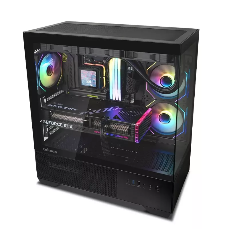 Korpusas ZALMAN CHRONIX V2 Mid Tower ARGB ventiliatoriai x3 juodas