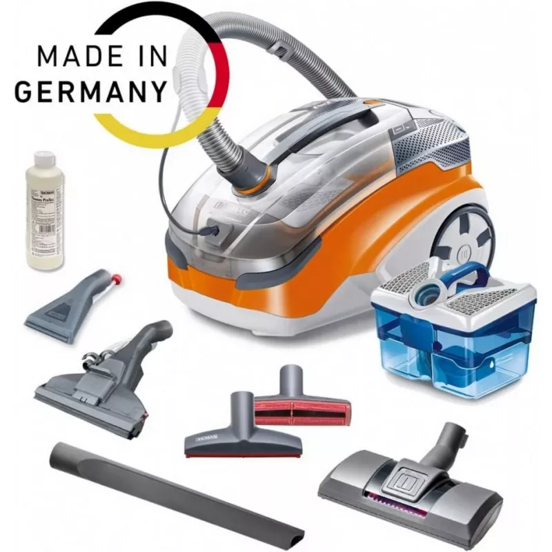Cikloninis dulkių siurblys THOMAS Aqua + Pet & Family 1.8 L — sausas ir šlapias, 1700 W, oranžinis/pilkas