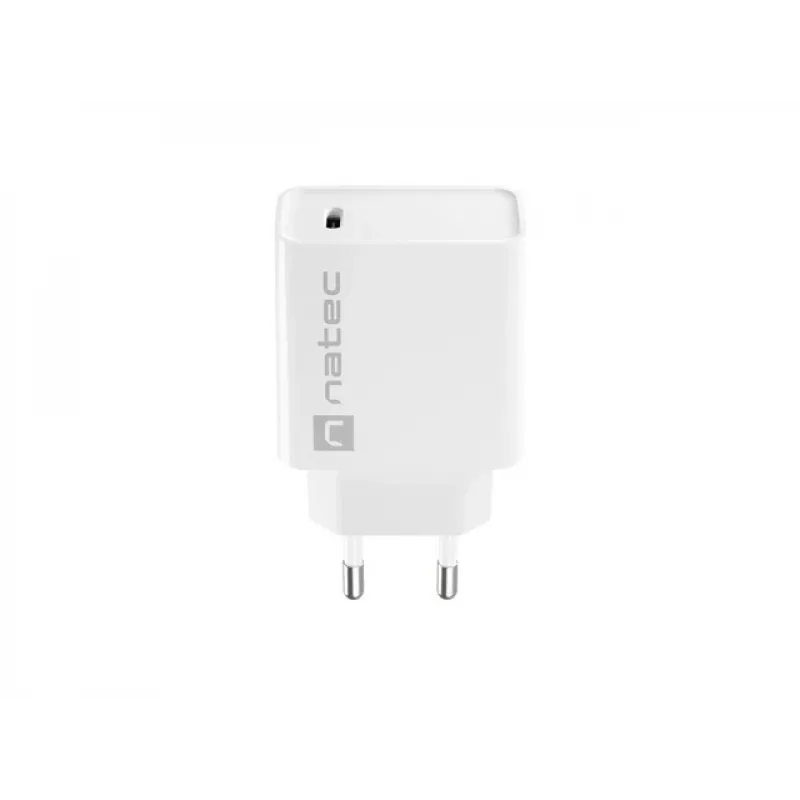Vidinis USB-C greitasis įkroviklis NATEC RIBERA 12V 20W Quick Charge 3.0 Baltas