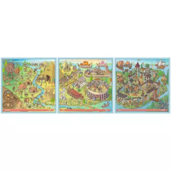Puzzle UP Geschichte - Steinzeit, Altes Rom, Mittelalter 100, 121 ir 144 dalių