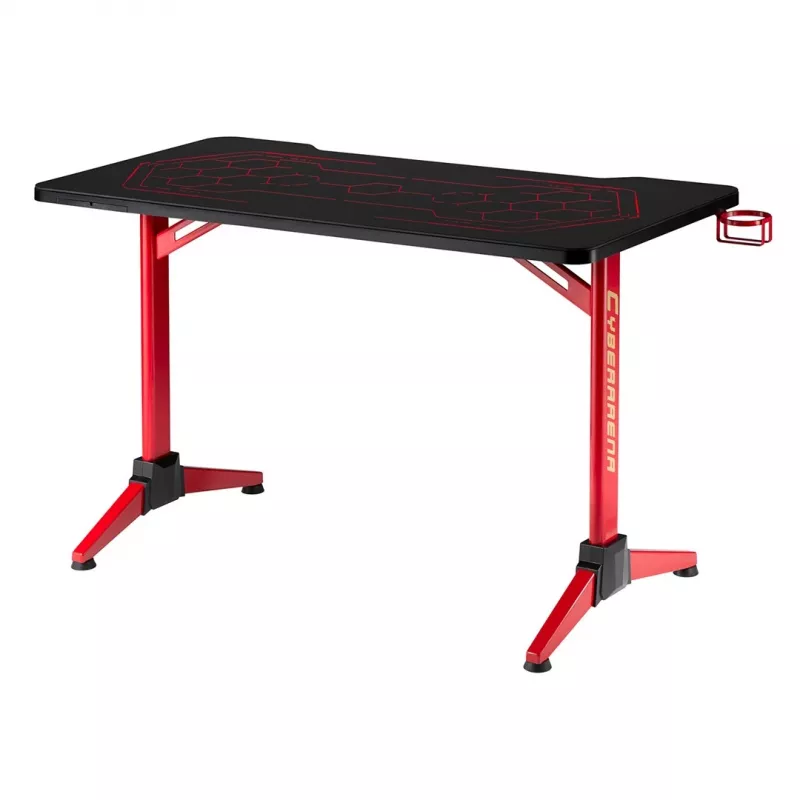 Gaming stalas MACLEAN RS163 RGB LED, didelis stalviršis, maks. apkrova 100 kg, maks. aukštis 760 mm