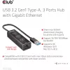 USB šakotuvas CLUB3D USB 3.2 Gen1 Type-A 3 prievadai su Gigabit Ethernet