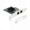 DeLOCK PCI Express x1 kortelė į 2 x RJ45 Gigabit LAN BCM pilka