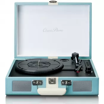 Patefono grotuvas su diržine pavara Lenco TT-110 Blue White Semi Automatic