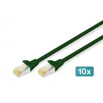 DIGITUS DK-1644-A-005-G-10 Ethernet Patch Cable – 10 vnt. pakuotė, 0,5 m, CAT 6A S/FTP