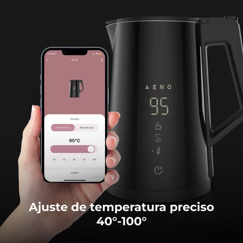 AENO EK7S elektrinis virdulys 1,7 L 2200 W Juodas