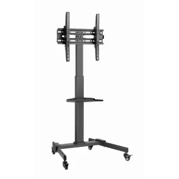 TV stovas GEMBIRD TVS-55T-01, 32–55 col., plieninis, reguliuojamas aukštis, VESA 100x100–400x400, pakreipimas, ratukai, max 35 kg