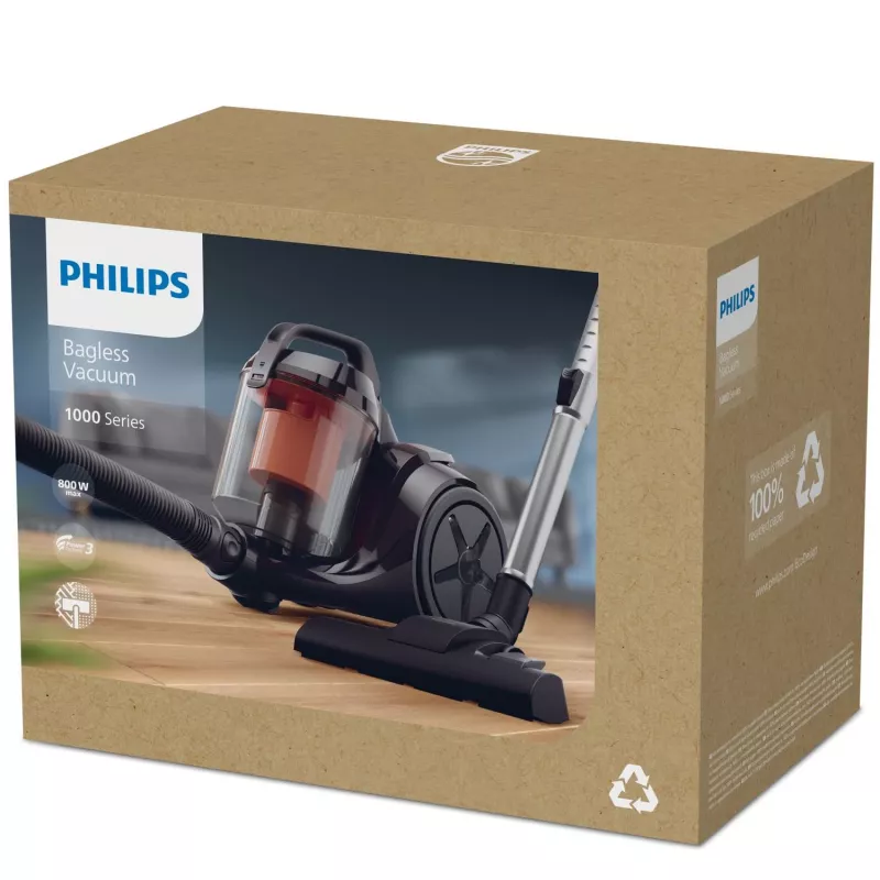 Philips 1000 serijos XB1142/10 cikloninis dulkių siurblys, 800 W, 1,3 L, be maišelio