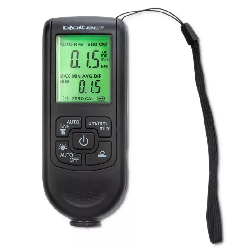 Qoltec Dažų storio matuoklis su LCD ekranu | 0~2000 µm