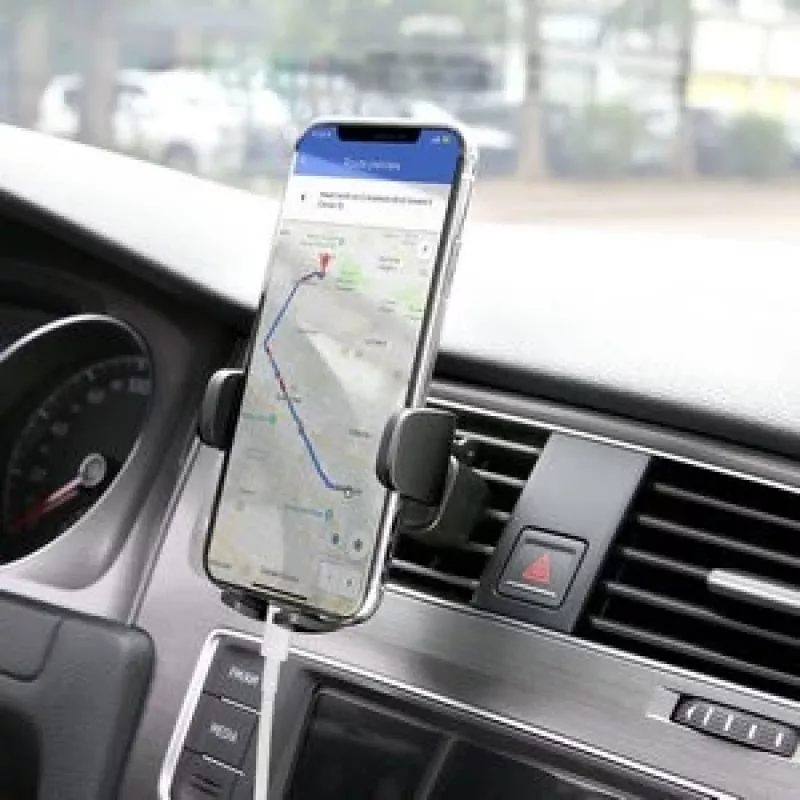 Laikiklis telefonui Aukey HD-C48 reguliuojamas 360° išmaniesiems telefonams ir mažoms planšetėms, spaustuvinis tvirtinimas, sukama ranka
