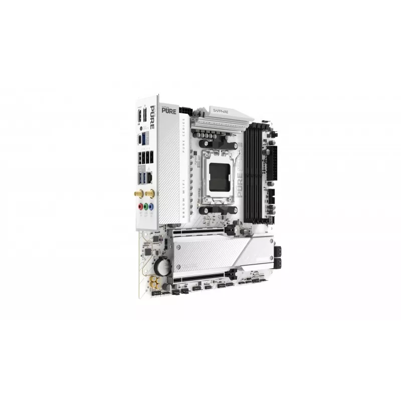 Motininė plokštė Sapphire PURE B850M WIFI Micro ATX — AMD B850, Socket AM5, DDR5 iki 8000 MHz, 4 DIMM, Wi‑Fi 6, 2.5Gb LAN, 2× M.2, PCIe 5.0 x16