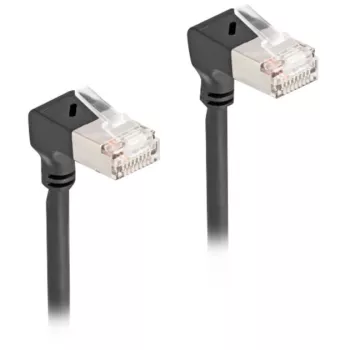 DeLOCK RJ45 tinklo kabelis Cat.6A S/FTP Slim 90° Žemyn 5m Juodas